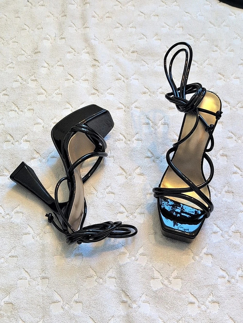 Black Strappy Platform Heels